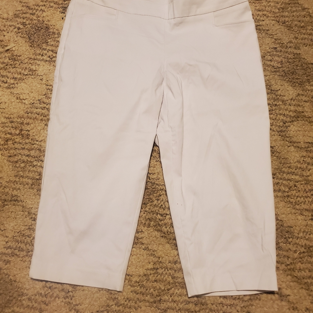 White stretch cropped